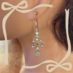 Fancy Pretty CZ and Sterling Chandelier Earrings